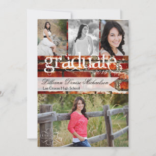 5x7 Brick Wall Grunge Building Senior Announcement