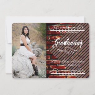 5x7 Brick Wall Grunge Building Senior Announcement