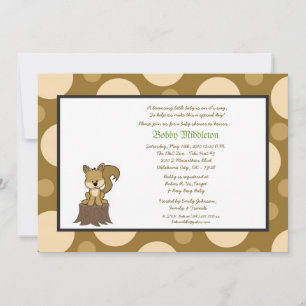 5x7 Brown & Brown Squirell Baby Shower Invitation