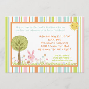 5x7 Bunny Rabbit Egg Hunt Easter Lunch Invitation