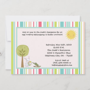 5x7 Bunny Rabbit Egg Hunt Easter Lunch Invitation