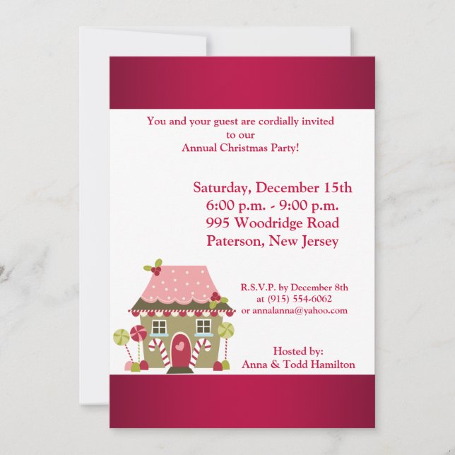 5x7 Candy Land House Invitation (Front)