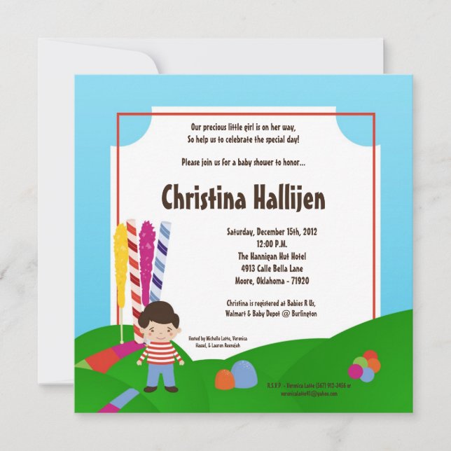 5x7 Candy Land Ice Cream Baby Shower Invitation (Front)