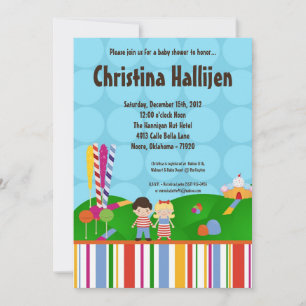 5x7 Candy Land Ice Cream Baby Shower Invitation