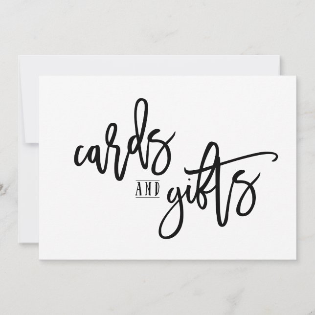 5X7 Cards & Gifts Sign-Brush Script (Black) (Front)
