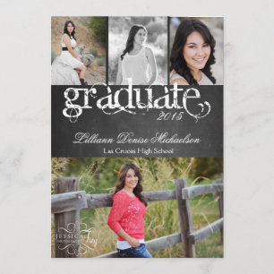 5x7 Chalkboard Black Board Senior Announcement