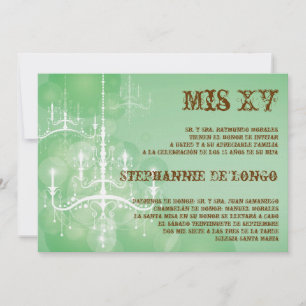 5x7 Chandelier Quinceanera Birthday Invitation