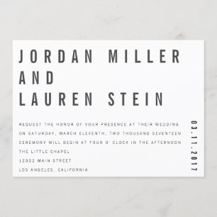 5x7 Charlie Minimalist Wedding Invitation