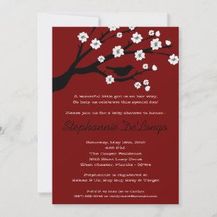 5x7 Cherry Blossom Tree Baby Shower Invitation
