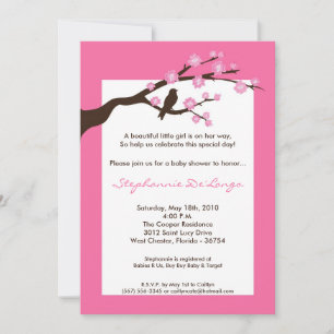 5x7 Cherry Blossom Tree Baby Shower Invitation
