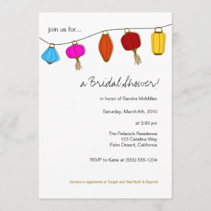 5x7 Chinese Lanterns Invitations