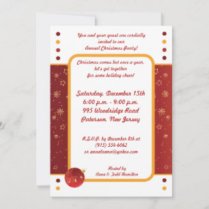 5x7 Christmas Ornaments Party Invitation