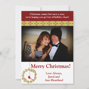 5x7 Christmas Reef / Cardinal Bird Invitation