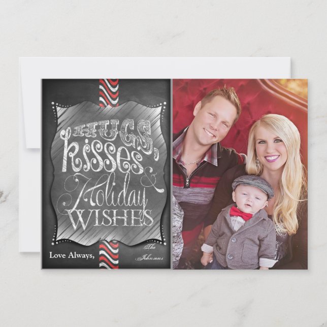 5x7 Christmas XMAS Chalk Board Teacher PHOTO Card (Front)