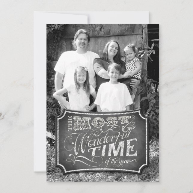 5x7 Christmas XMAS Chalk Board Teacher PHOTO Card (Front)