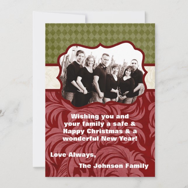 5x7 Christmas XMAS Happy Holiday PHOTO Card (Front)