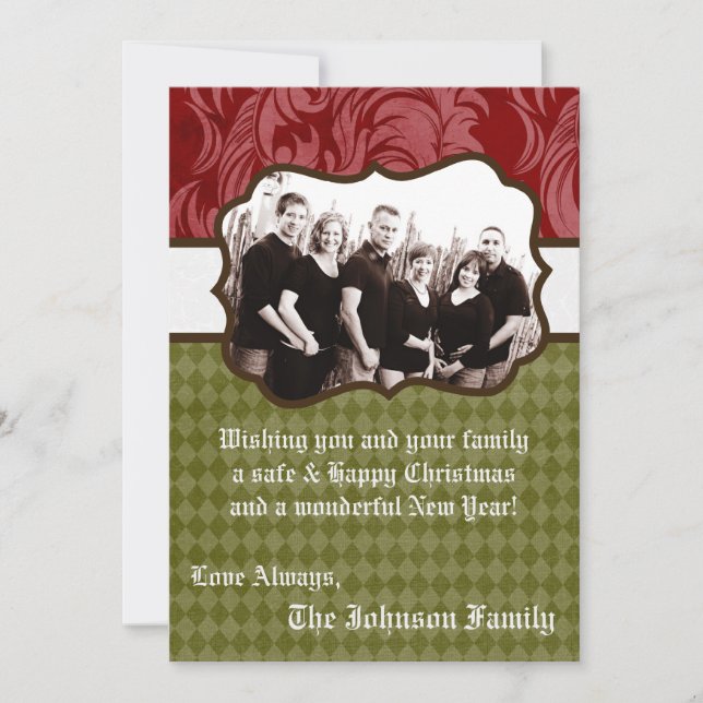 5x7 Christmas XMAS Happy Holiday PHOTO Card (Front)