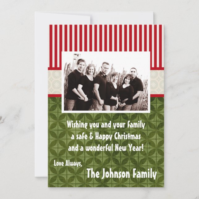 5x7 Christmas XMAS Happy Holiday PHOTO Card (Front)