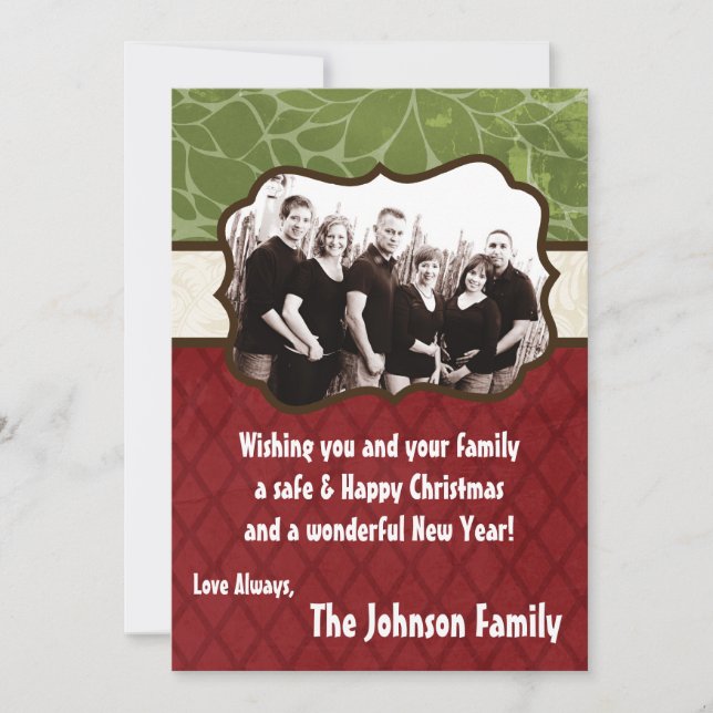 5x7 Christmas XMAS Happy Holiday PHOTO Card (Front)