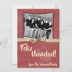 5x7 Christmas XMAS Red Grunge Disstress PHOTO Card