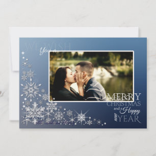 5x7 Christmas XMAS Snowflakes PHOTO Card