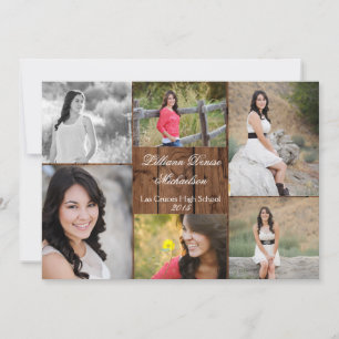 5x7 Country Rustic Barn Wood Senior Announcement