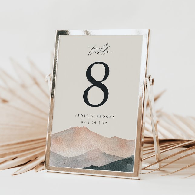 5x7" Desert Mountain Sunset Table Number Card (Creator Uploaded)