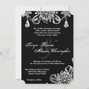5x7 Diamond Jewellery Necklace Wedding Invitation