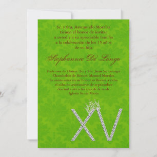 5x7 Diamond Topaz Quinceanera Birthday Invitation