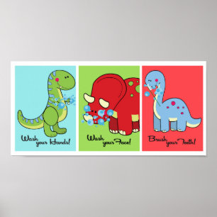 5x7 Dinosaur Dino World Bathroom Wall Art