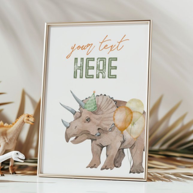 5x7 Dinosaur Editable Sign Card (Creator Uploaded)
