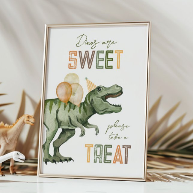 5x7 Dinosaur Treat Sign Card  (Creator Uploaded)