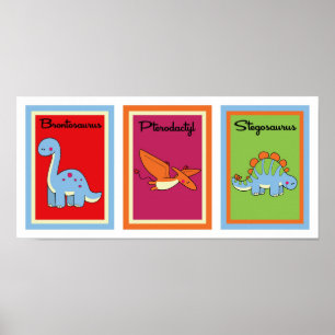 5X7 Dinosaurs Wall Art Collection