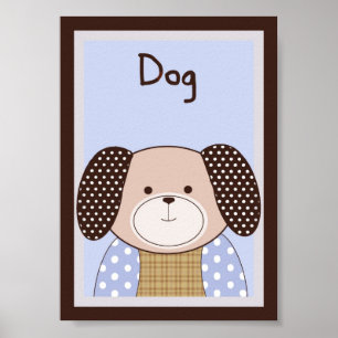 5x7 "Dog" Graham Crackers Baby Bedding Wall Art