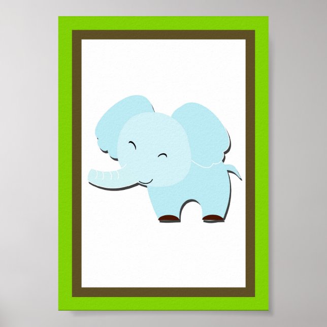5X7 Elephant Jungle Animal Wall Art (Front)