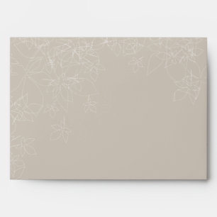 5x7 Envelope Autumn Floral Fall Grey Gunmetal