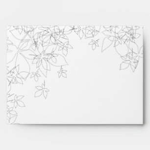 5x7 Envelope Autumn Floral Fall Grey Gunmetal