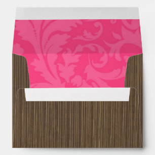 5x7 Envelope Brown Stripe Outside Pink Dama Inside