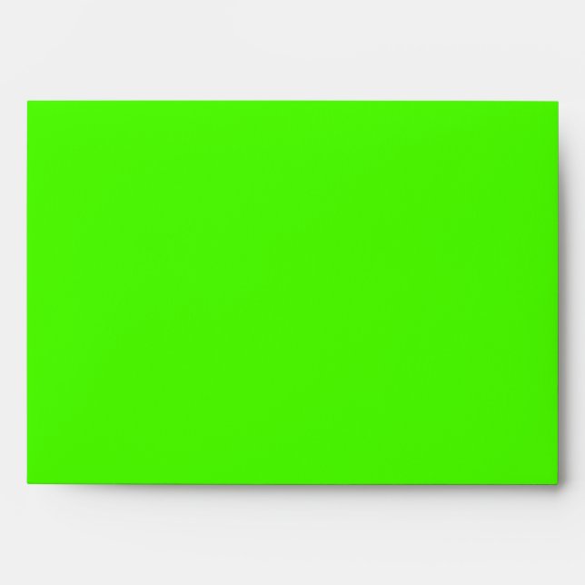 5x7 Envelope Neon Green Outside Grey Damask Inside (Front)