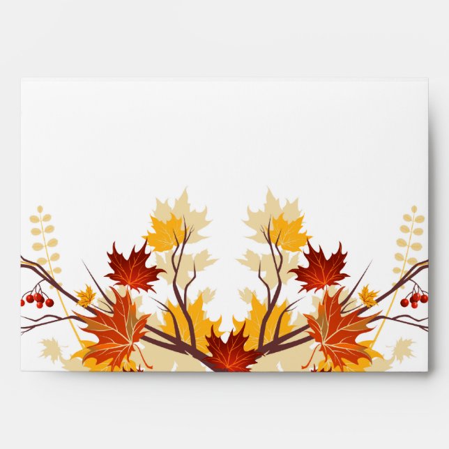 5x7  Envelope Option 2 Autumn Branch Leaves (Front)
