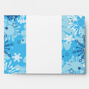 5x7 Envelope Option 2 Blue Tree / Snowflakes