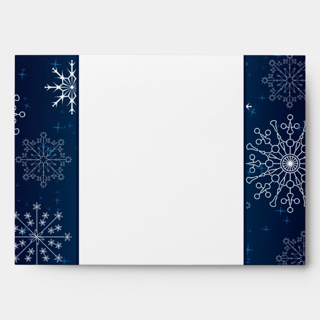 5x7  Envelope Option 3 Blue Stars and Snowflakes (Front)