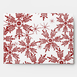 5x7 Envelope Option 3 Christmas Red Snowflakes