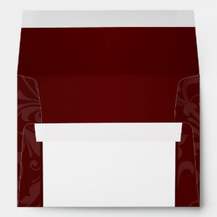 5x7 Envelope Option 3 Dark Maroon Grey Swirls Red