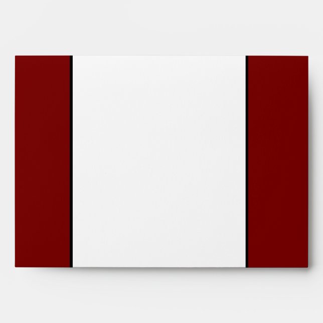 5x7  Envelope Option 3 Peacock Red Black White (Front)