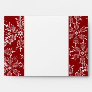 5x7 Envelope Option 4 Christmas Red Snowflakes
