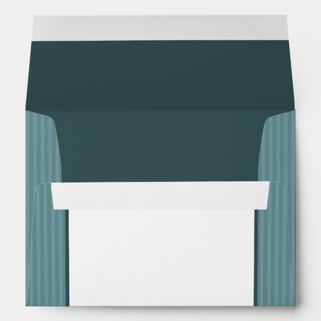 5x7  Envelope Option 4 Teal Blue Damask/Stripes Re (Back (Bottom))