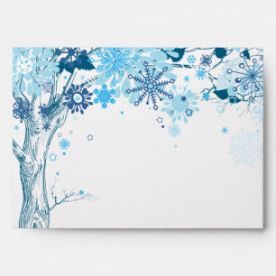 5x7  Envelope Option 5 Blue Tree / Snowflakes