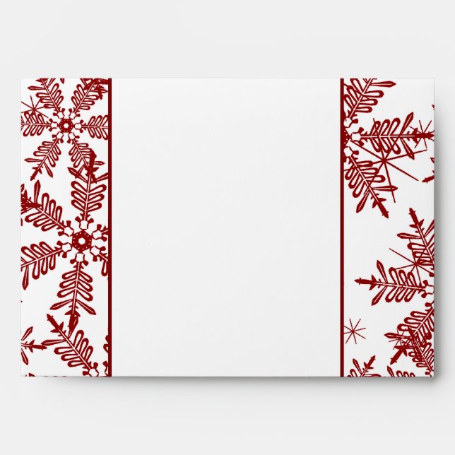 5x7  Envelope Option 5 Christmas Red Snowflakes (Front)