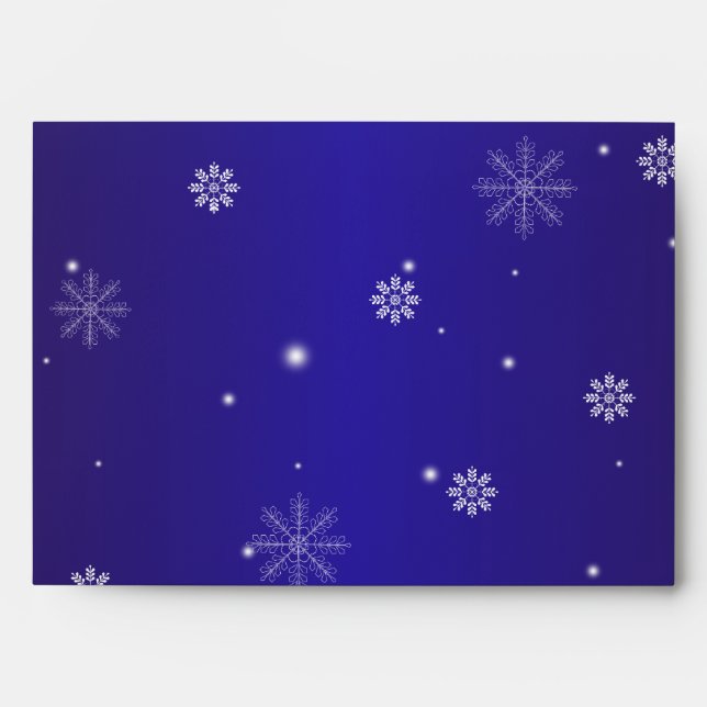 5x7  Envelope Option 5 White Snow Flakes (Front)